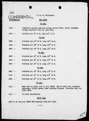 Thumbnail for USS NEOSHO > War Diary, 12/1/44 to 1/31/45