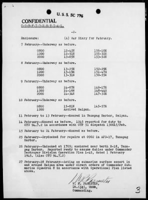 Thumbnail for USS SC-775 > War Diary, 2/1-28/45