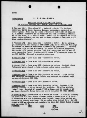 Thumbnail for USS HALLIGAN > War Diary, 2/1-28/45