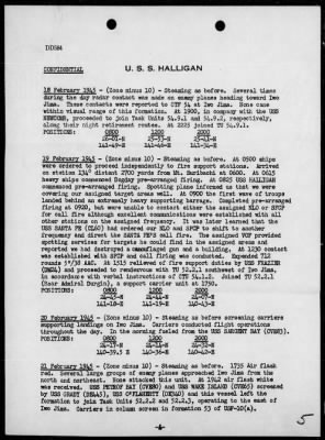 Thumbnail for USS HALLIGAN > War Diary, 2/1-28/45