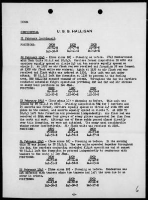 Thumbnail for USS HALLIGAN > War Diary, 2/1-28/45