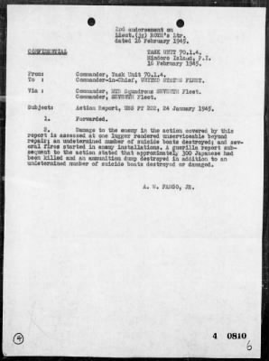 PT-75, PT-222, PT-223 & PT-298 > Rep of act off the Southwest coast of Luzon Is, Philippines on 1/24/45