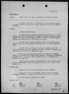 COM LST FLOT 15 > War Diary, 3/1-31/45