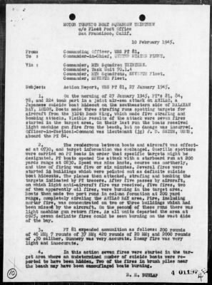 PT-78, PT-81, PT-84 & PT-224 > Rep of act off the East coast of Luzon Is, Philippines on 1/27/45