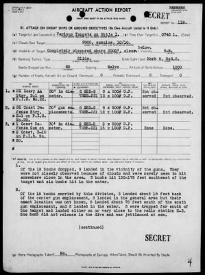 Thumbnail for VMSB-231 > ACA reps nos 118-119 - Dive bombing targets on Wotje Is, Marshalls 7/18/44