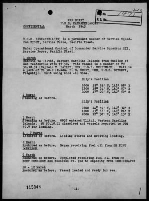 USS KNKAKEE > War Diary, 3/1-31/45