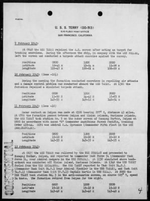 USS TERRY > War Diary, 2/1-28/45