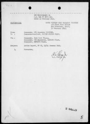 Thumbnail for PT-79 & PT-83 > Rep of act off the South Coast of Luzon Is, Philippines, night of 1/13-14/45