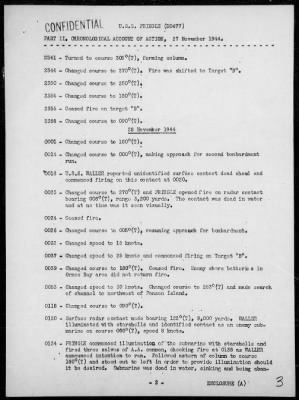 Thumbnail for USS PRINGLE > Rep of the bombardment of Ormoc Bay, Leyte Is & offensive sweep of Camotes Sea, Philippines, night of 11/27-28/44