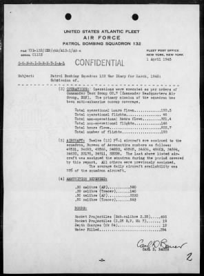 VPB-132 > War Diary, 3/1-31/45