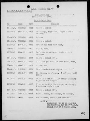 Thumbnail for USS PRINGLE > Rep of ops in support of the invasion & occupation of Iwo Jima, Bonin Is, 2/17/45 - 3/1/45, including AA act on 2/23/45