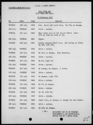 Thumbnail for USS PRINGLE > Rep of ops in support of the invasion & occupation of Iwo Jima, Bonin Is, 2/17/45 - 3/1/45, including AA act on 2/23/45