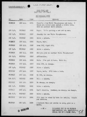 Thumbnail for USS PRINGLE > Rep of ops in support of the invasion & occupation of Iwo Jima, Bonin Is, 2/17/45 - 3/1/45, including AA act on 2/23/45