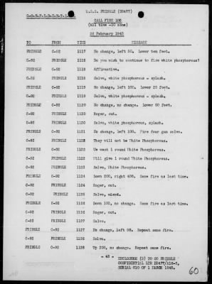 Thumbnail for USS PRINGLE > Rep of ops in support of the invasion & occupation of Iwo Jima, Bonin Is, 2/17/45 - 3/1/45, including AA act on 2/23/45