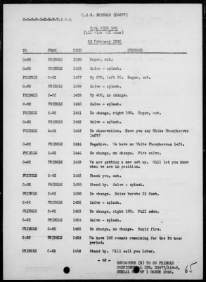 Thumbnail for USS PRINGLE > Rep of ops in support of the invasion & occupation of Iwo Jima, Bonin Is, 2/17/45 - 3/1/45, including AA act on 2/23/45