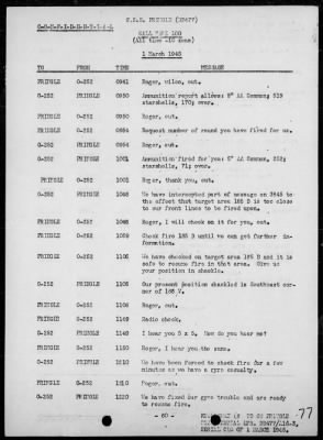 Thumbnail for USS PRINGLE > Rep of ops in support of the invasion & occupation of Iwo Jima, Bonin Is, 2/17/45 - 3/1/45, including AA act on 2/23/45