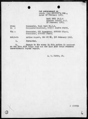 Thumbnail for PT-78 & PT-82 > Rep of act off North coast of Mindoro Is, Philippines, night of 2/5-6/45