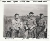 Thumbnail for Thorpe Abbott, England 8-24-1943 Don Secord, Jim Potts, William Thompson/ 100th BG