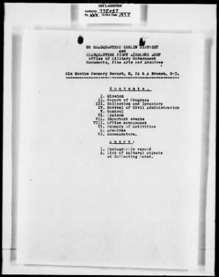 Thumbnail for Activity Reports > Six Months Summary Report On Monuments Fine Arts + Archives Office Of Military Government - Berlin District January 1945