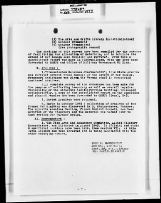 Thumbnail for Activity Reports > Six Months Summary Report On Monuments Fine Arts + Archives Office Of Military Government - Berlin District January 1945