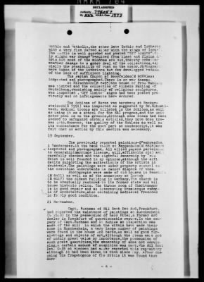 Activity Reports > Monthly Report On Monuments Fine Arts And Archives Western Military District-Seventh United States Army September (Greater Hesse) 1945