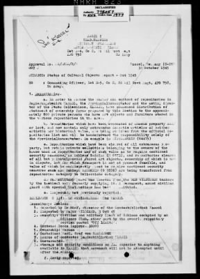 Thumbnail for Activity Reports > Monthly Report On Monuments Fine Arts and Archives Western Military District - Seventh United States Army October (Greater Hesse) 1945