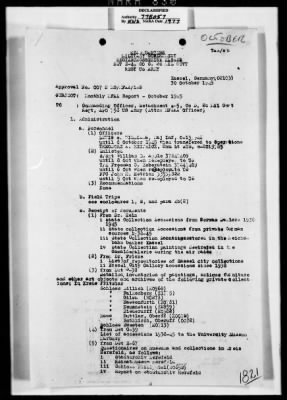 Thumbnail for Activity Reports > Monthly Report On Monuments Fine Arts and Archives Western Military District - Seventh United States Army October (Greater Hesse) 1945