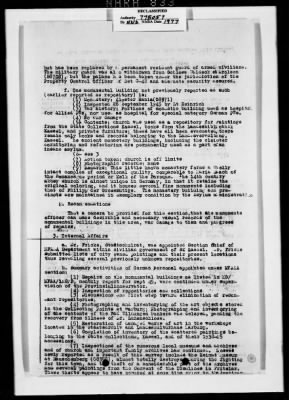 Thumbnail for Activity Reports > Monthly Report On Monuments Fine Arts and Archives Western Military District - Seventh United States Army October (Greater Hesse) 1945