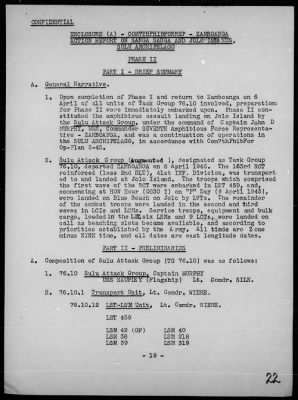 Thumbnail for COMTASK-GROUP 76.10 > Rep of the invasions & resupply of Sanga Sanga & Jolo Is, Sulu Archipelago, Philippines 4/2-11/45