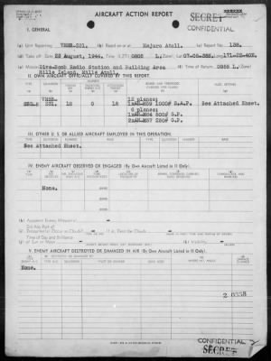 Thumbnail for VMSB-231 > ACA reps nos 138-139 - Dive bombing targets on Mille Is, Marshalls 8/23/44