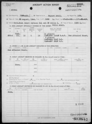 Thumbnail for VMSB-231 > ACA reps nos 138-139 - Dive bombing targets on Mille Is, Marshalls 8/23/44