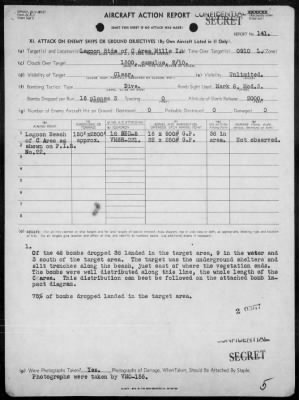 Thumbnail for VMSB-231 > ACA reps nos 141-142 - Dive bombing targets on Mille Is, Marshalls 8/26/44