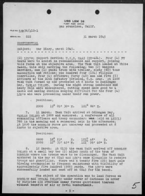 USS LSM-36 > War Diary, 3/1-31/45