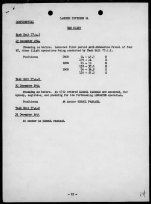 COMCARDIV 24 > War Diary, 12/1/44 to 3/31/45