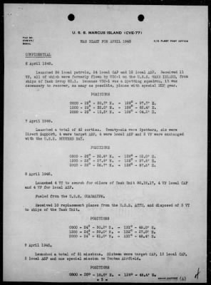 USS MARCUS ISLAND > War Diary, 4/1-30/45