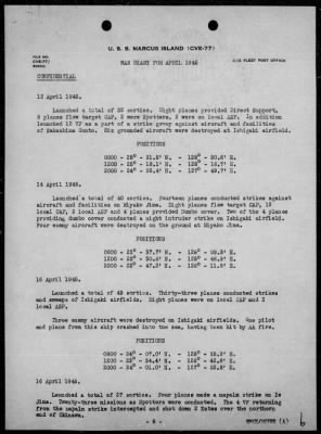 USS MARCUS ISLAND > War Diary, 4/1-30/45