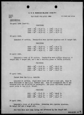 USS MARCUS ISLAND > War Diary, 4/1-30/45