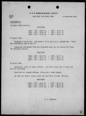 USS MARCUS ISLAND > War Diary, 4/1-30/45