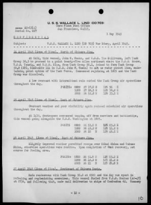 USS WALLACE L LIND > War Diary, 4/1-30/1945