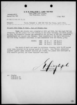 USS WALLACE L LIND > War Diary, 4/1-30/1945