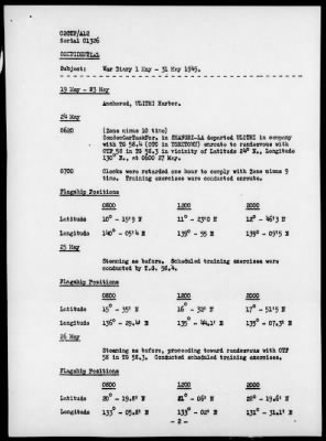 COM SECOND CARRIER TASK FORCE (COMTASKFOR 38) > War Diary, 5/1-31/45