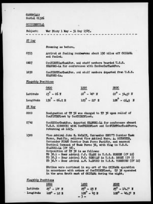 Thumbnail for COM SECOND CARRIER TASK FORCE (COMTASKFOR 38) > War Diary, 5/1-31/45