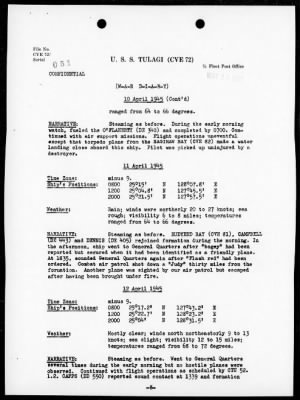 USS TULAGI > War Diary, 3/1/45 to 5/31/45