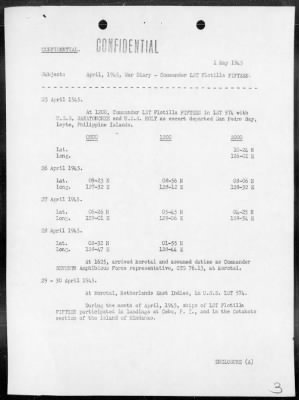 COM LST FLOT 15 > War Diary, 4/1-30/45