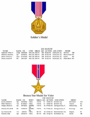 History of the 63rd Infantry Division Artillery > 63rd Division Artillery Awards