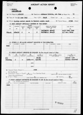 VPB-102 > ACA Reps Nos 67, 72-73 & 77 - Patrol opers against Japan, 6/3-17/45