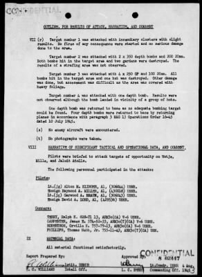 VS-66 > ACA Rep #89-Bombing & strafing targets on islands of Wotje, Mille  & Jaluit Atolls, Marshalls on 8/5/45