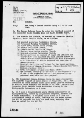 COM SAMOAN DEFENSE GR > War Diary, 6/1-30/45