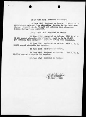 USS ARISTAEUS > War Diary, 6/1-30/45