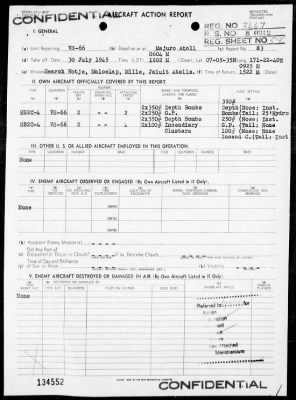 VS-66 > ACA Rep #83-Air opers against the Marshall Islands on 7/30/45